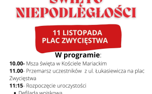 plakat z programem obchodów 11 listopada